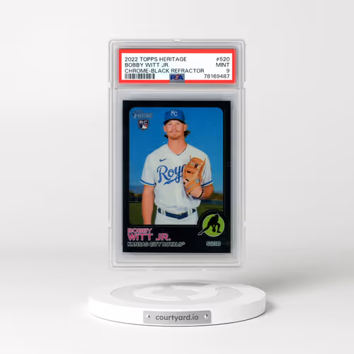 2022 Topps Heritage #520 Bobby Witt Jr. - Chrome-Black Refractor (PSA 9 MINT)