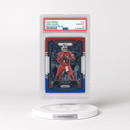 2023 Panini Prizm #32 Josh Allen - Red/White/Blue Prizm (PSA 10 GEM MINT)