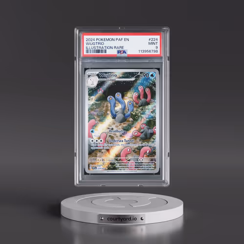2024 Pokémon Paf EN-Paldean Fates #224 Wugtrio - Illustration Rare (PSA 9 MINT)
