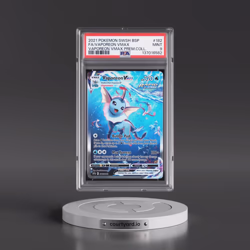 2021 Pokémon Swsh Black Star Promo #182 Vaporeon Vmax - Full Art Vaporeon Vmax Premium Collection (P