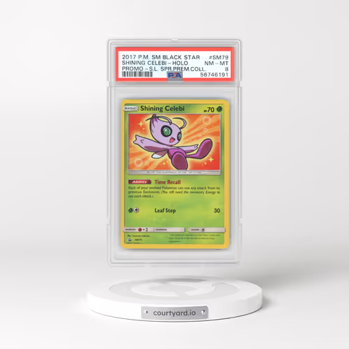 2017 Sun & Moon Promos #SM79 Shining Celebi - Holo Shining Legends Super Premium Collection (PSA 8 N