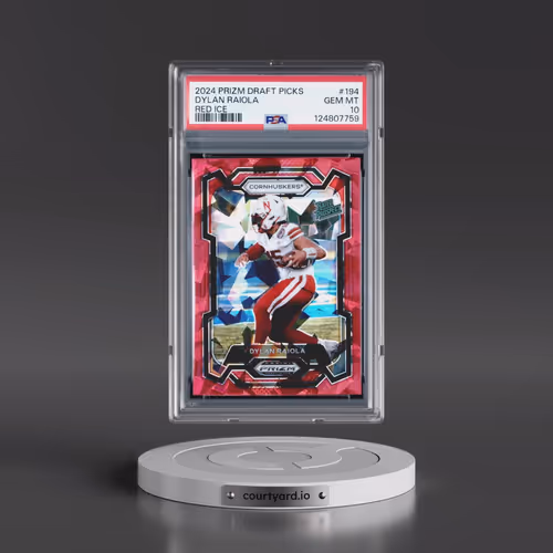 2024 Panini Prizm Draft Picks #194 Dylan Raiola - Red Ice (PSA 10 GEM MINT)