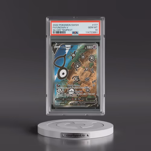 2022 Pokémon Sword & Shield Silver Tempest #177 Unown V - Holo Full Art (PSA 10 GEM MINT)