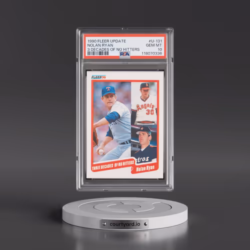 1990 Fleer Update #U-131 Nolan Ryan - 3 Decades of No Hitters (PSA 10 GEM MINT)