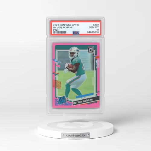 2023 Panini Donruss Optic #269 DE'Von Achane - Pink (PSA 10 GEM MINT)