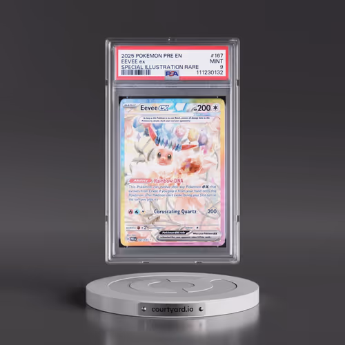 2025 Pokémon Pre EN-Prismatic Evolutions #167 Eevee EX - Holo Special Illustration Rare (PSA 9 MINT)