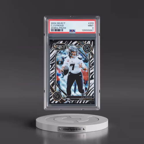 2024 Panini Select #233 CJ Stroud - Zebra Prizm (PSA 9 MINT)