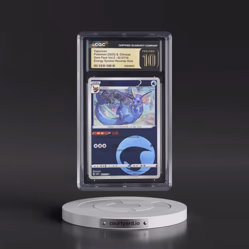 2025 Gem Pack Volume 2 - CBB2C - Simplified #02 01/14 Vaporeon - Reverse Holo Energy Symbol (CGC 10