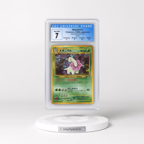 1999 Neo Premium File #154 Meganium - No Rarity - Holo (CGC 7 NM)
