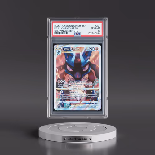 2023 Pokémon Swsh Black Star Promo #291 Lucario Vstar - Full Art Crown Zenith Elite Trainer Box (PSA