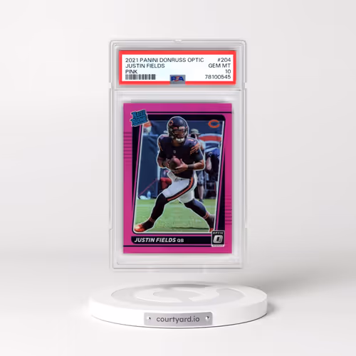 2021 Panini Donruss Optic #204 Justin Fields - Pink (PSA 10 GEM MINT)