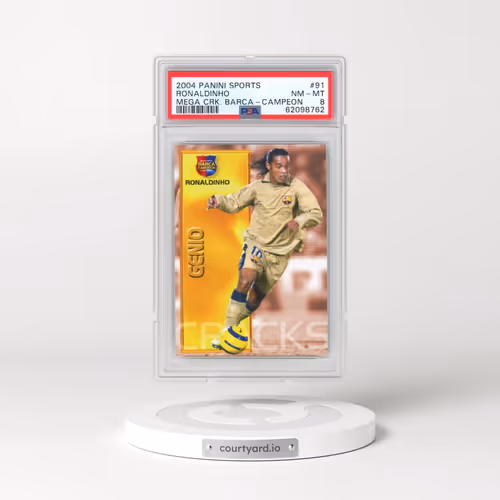 2004 Panini Sports Mega Cracks Barca #91 Ronaldinho - Campeon (Spanish) (PSA 8 NM-MT)