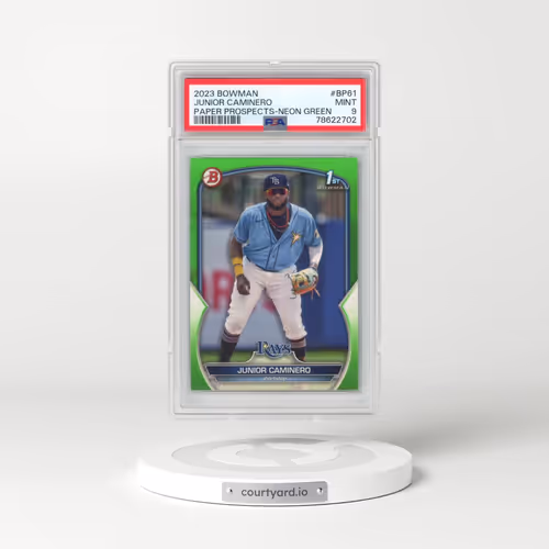 2023 Bowman Paper Prospects #BP61 Junior Caminero - Neon Green (PSA 9 MINT)