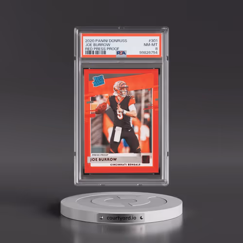 2020 Panini Donruss #301 Joe Burrow - Red Press Proof (PSA 8 NM-MT)