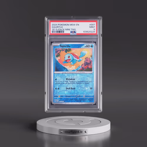 2024 Pokémon Mew EN-151 #007 Squirtle - 151 5-Pack Mini Tins (PSA 9 MINT)