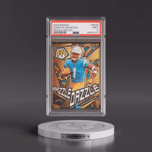 2023 Panini Mosaic Razzle Dazzle #RD30 Quentin Johnston (PSA 9 MINT)