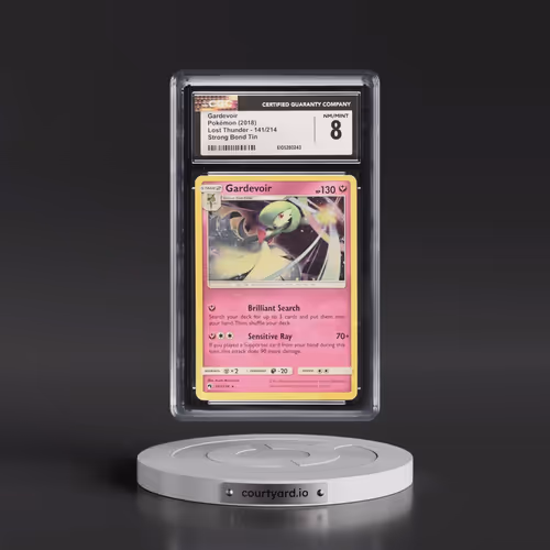 2018 Lost Thunder #141/214 Gardevoir - Strong Bond Tin (Cosmos Holo) (CGC 8 NM-MT)