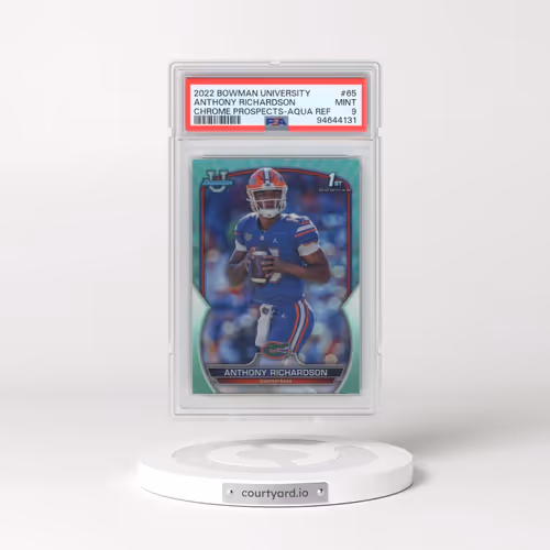 2022 Bowman University Chrome Prospects #65 Anthony Richardson - Aqua Refractor (PSA 9 MINT)