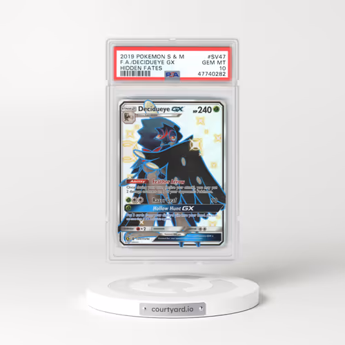 2019 Pokémon Sun & Moon Hidden Fates #SV47 Decidueye GX - Holo Full Art (PSA 10 GEM MINT)