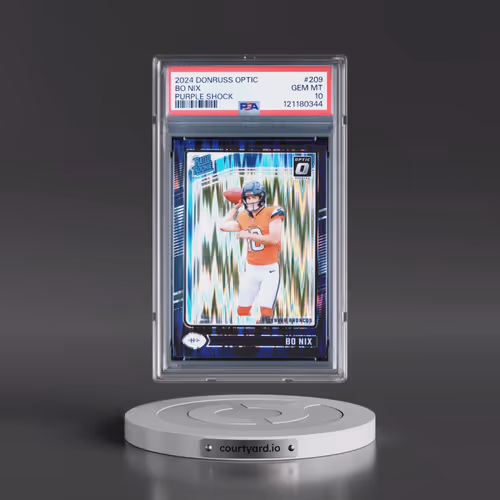 2024 Panini Donruss Optic #209 Bo Nix - Purple Shock (PSA 10 GEM MINT)