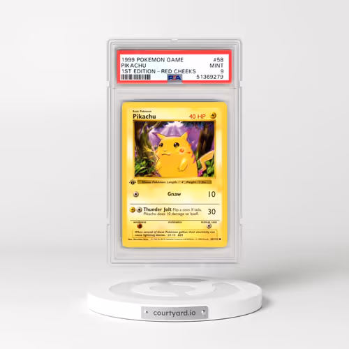1999 Pokémon Game #58 Pikachu - 1st Edition Red Cheeks (PSA 9 MINT)