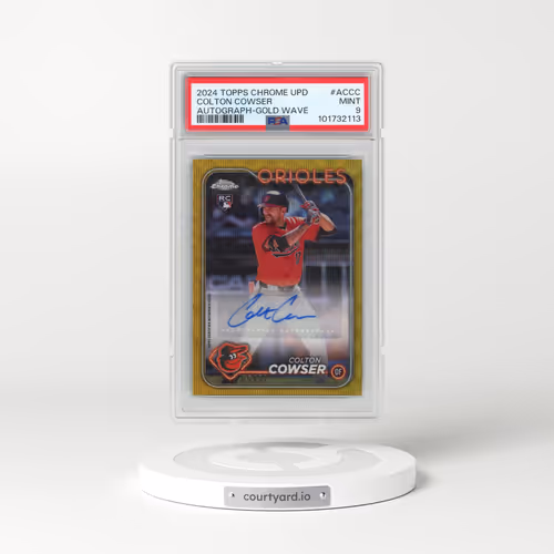 2024 Topps Chrome Update Chrome Baseball Update Series Autographs #ACCC Colton Cowser - Gold Wave (PSA 9 MINT)