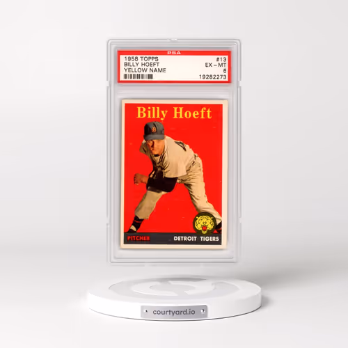 1958 Topps #13 Billy Hoeft - Yellow Name (PSA 6 EX-MT)