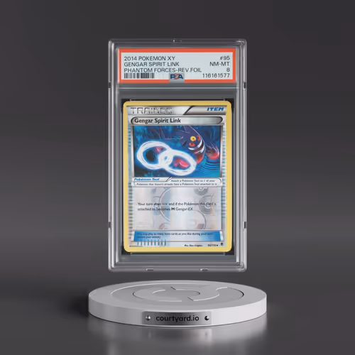 2014 Pokémon XY Phantom Forces #95 Gengar Spirit Link - Reverse Foil (PSA 8 NM-MT)
