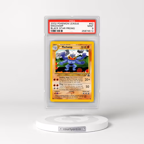 2002 Pokémon League Promo Black Star #43 Machamp (PSA 9 MINT)