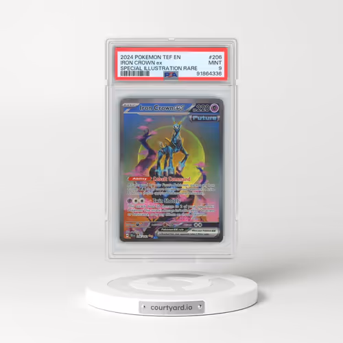 2024 Pokémon Tef EN-Temporal Forces #206 Iron Crown EX - Holo Special Illustration Rare (PSA 9 MINT)