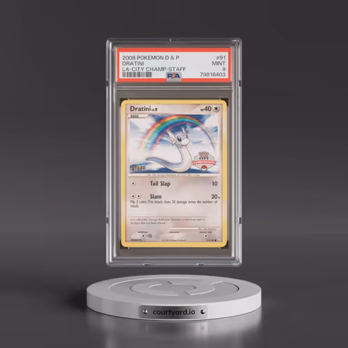 2008 Pokémon Diamond & Pearl Legends Awakened #91 Dratini - City Championships-Staff (PSA 9 MINT)