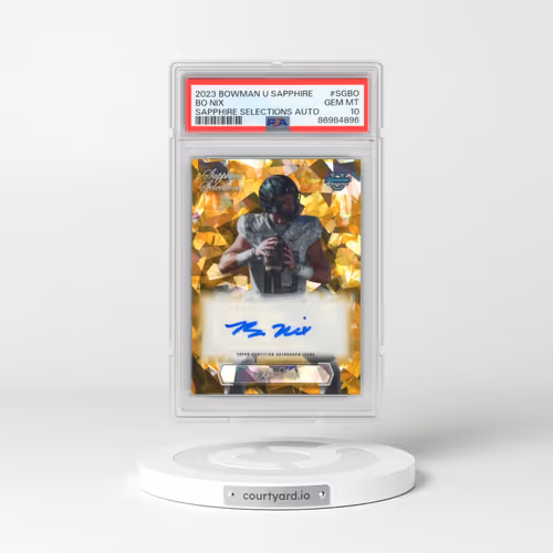 2023 Bowman University Chrome Sapphire Sapphire Selections Autograph #SGBO Bo Nix (PSA 10 GEM MINT)