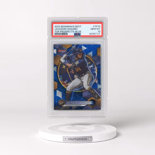 2023 Bowman's Best Top Prospects #TP10 Jackson Chourio - Blue Refractor (PSA 10 GEM MINT)