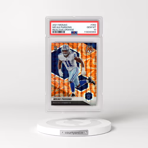 2021 Panini Mosaic #362 Micah Parsons - Reactive Orange (PSA 10 GEM MINT)
