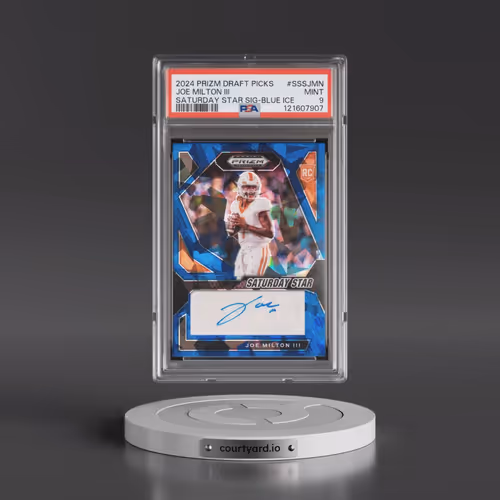 2024 Panini Prizm Draft Picks Saturday Star Signatures #SSSJMN Joe Milton III - Blue Ice (PSA 9 MINT