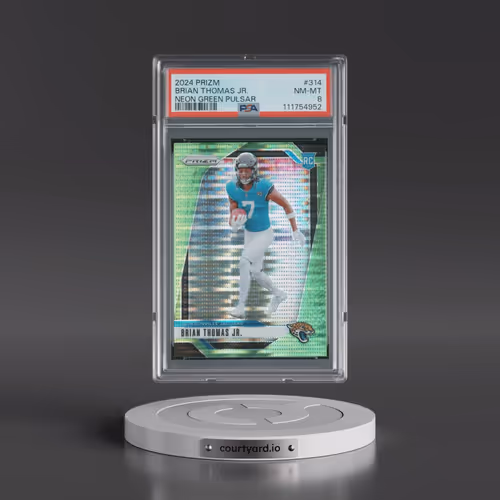 2024 Panini Prizm #314 Brian Thomas Jr. - Neon Green Pulsar (PSA 8 NM-MT)