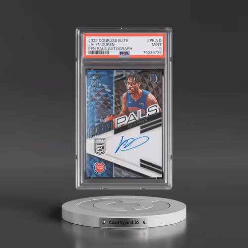 2022 Panini Donruss Elite Pen Pals Autograph #PPJLD Jalen Duren (PSA 9 MINT)