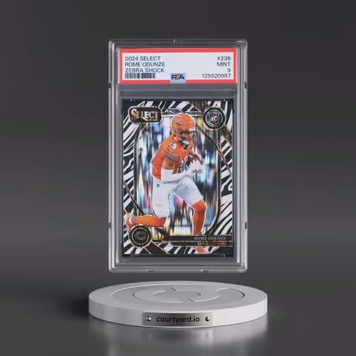 2024 Panini Select #236 Rome Odunze - Zebra Shock (PSA 9 MINT)