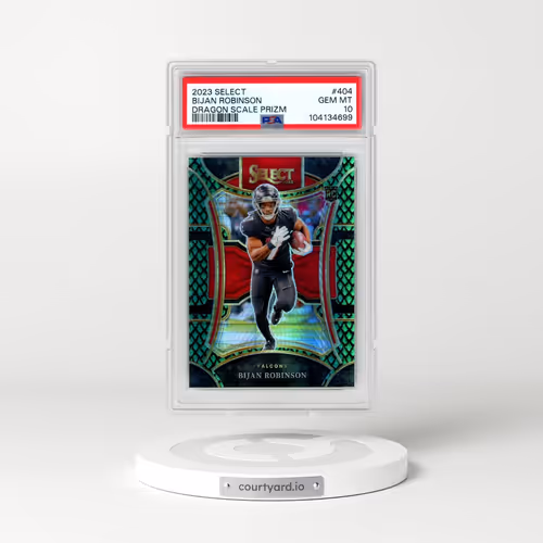 2023 Panini Select #404 Bijan Robinson - Dragon Scale Prizm (PSA 10 GEM MINT)