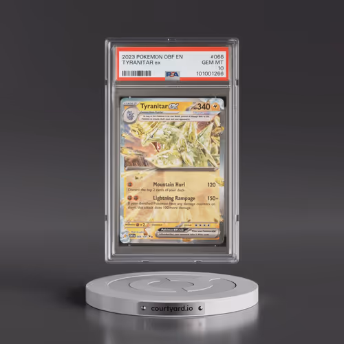 2023 Pokémon Obf EN-Obsidian Flames #066 Tyranitar EX - Holo (PSA 10 GEM MINT)