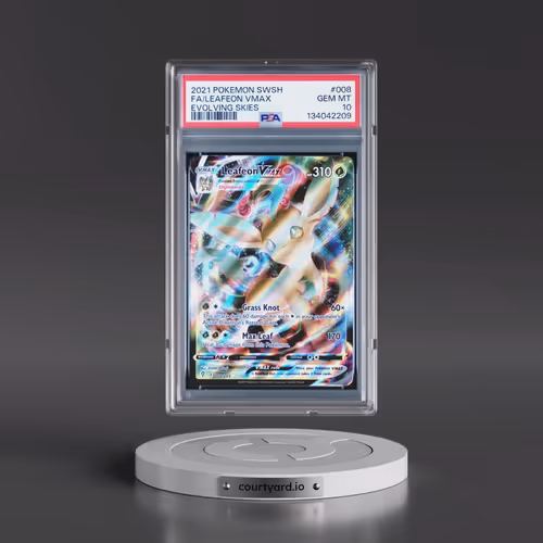 2021 Pokémon Sword & Shield Evolving Skies #008 Leafeon Vmax - Full Art (PSA 10 GEM MINT)