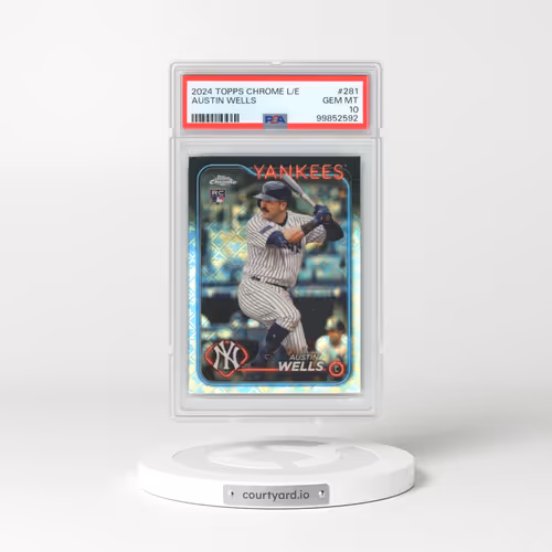 2024 Topps Chrome Logofractor Edition #281 Austin Wells (PSA 10 GEM MINT)