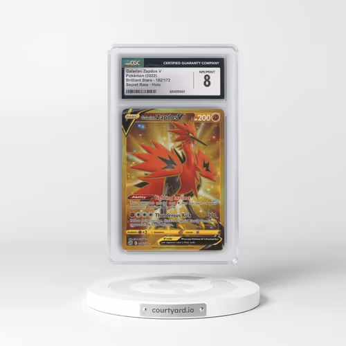 2022 Brilliant Stars #182/172 Galarian Zapdos V - Holo Secret (CGC 8 NM-MT)