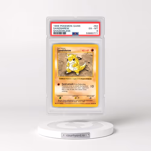 1999 Pokémon Game #62 Sandshrew - Shadowless (PSA 6 EX-MT)