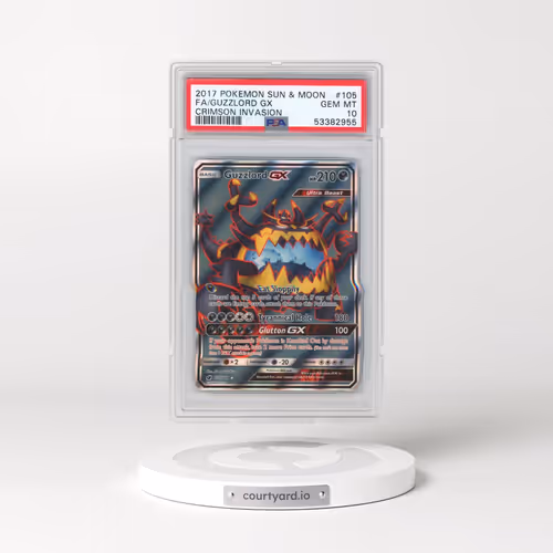 2017 Pokémon Sun & Moon Crimson Invasion #105 Guzzlord GX - Holo Full Art (PSA 10 GEM MINT)