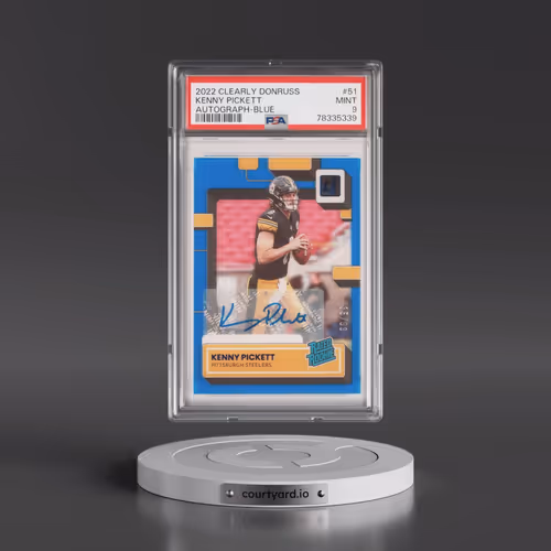 2022 Panini Clearly Donruss #51 Kenny Pickett - Autograph-Blue (PSA 9 MINT)