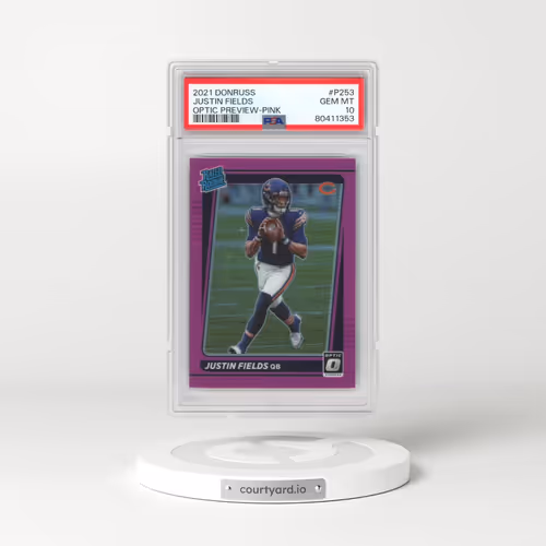 2021 Panini Donruss #P253 Justin Fields - Optic Preview-Pink (PSA 10 GEM MINT)