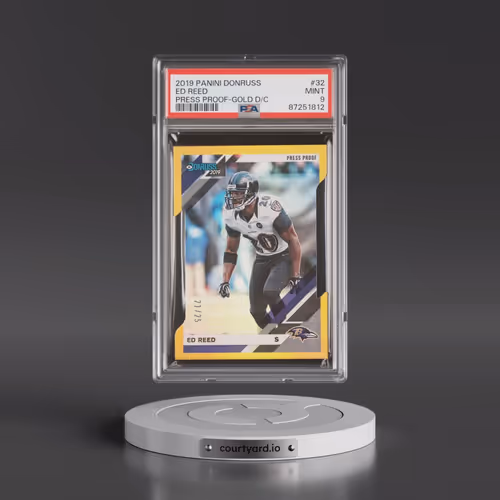 2019 Panini Donruss #32 Ed Reed - Press Proof-Gold Die-Cut (PSA 9 MINT)