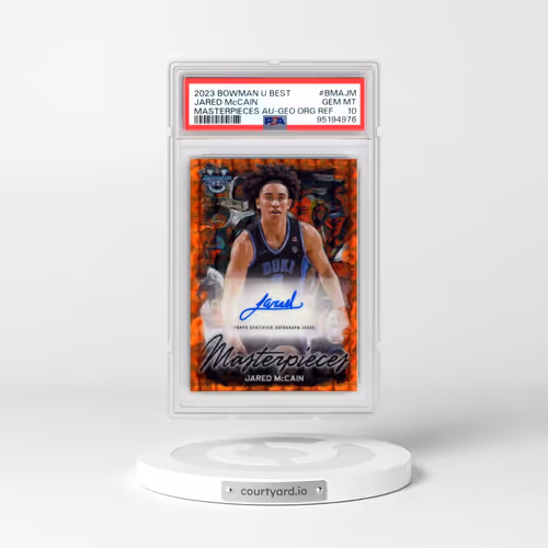 2023 Bowman University Best Bowman Masterpieces Autographs #BMAJM Jared McCain - Geometric Orange Refractor (PSA 10 GEM MINT)
