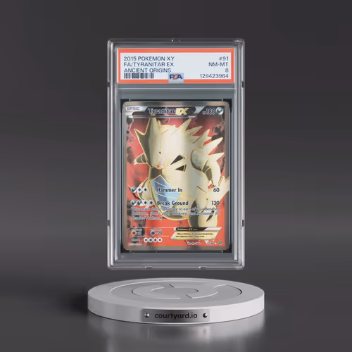 2015 Pokémon XY Ancient Origins #91 Tyranitar EX - Holo Full Art (PSA 8 NM-MT)